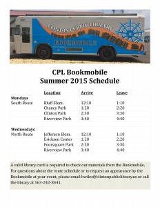 Bookmobile Schedule Poster 2015