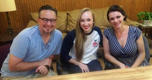 in the studio (l-r) Mathew Teague-Miller, Bailey Reeves & Miranda Barnett