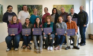 Receiving student and employee awards for the first quarter of 2016 at Ashford University were: front row: Carene Helms, Melissa Smrz, Megan Black, Jill Mussmann, Emily Gipe, and Larry Libberton; back row: Ed Gall, Carl Robinson, Renee Bentley, Sarah Gall, Christina Mahoney, Lee Cartwright, Carl Melrose, and Michael LeBlanc. Not pictured: Lenell Andrews, Bruce Bradway, Juan Cabrera, Andy Eberhart, Kathy Holland, Barb Philibert, and Lettie Posey.
