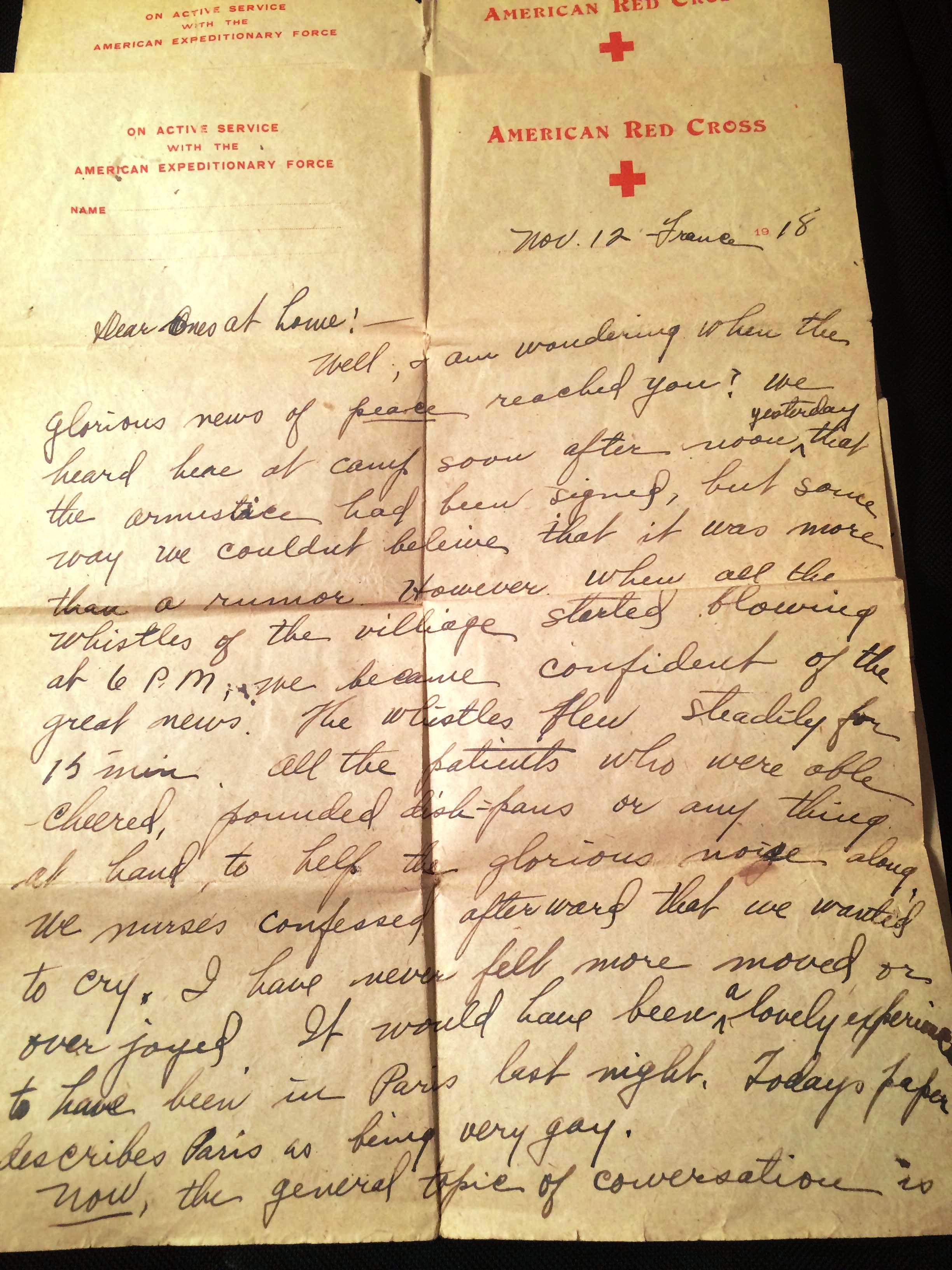 letter written November 12, 1918